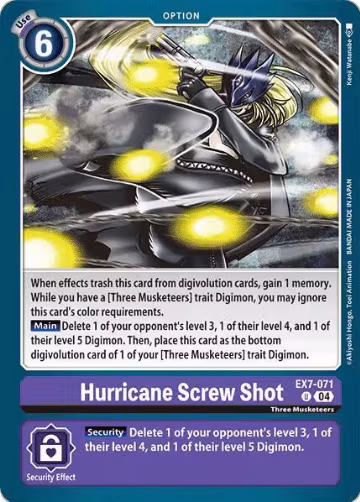 Hurricane Screw Shot (EX7-071 U), Digimon LIBERATOR — Digimon card price