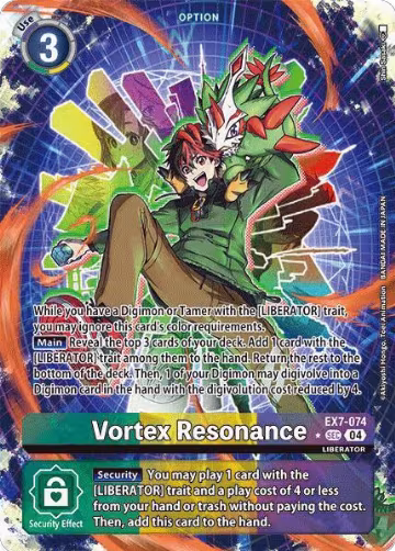 Vortex Resonance (Alternate Art) (EX7-074 SCR), Digimon LIBERATOR — Digimon card price