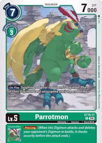 Parrotmon (ST18-11 U), Starter Deck 18: Guardian Vortex — Digimon card price