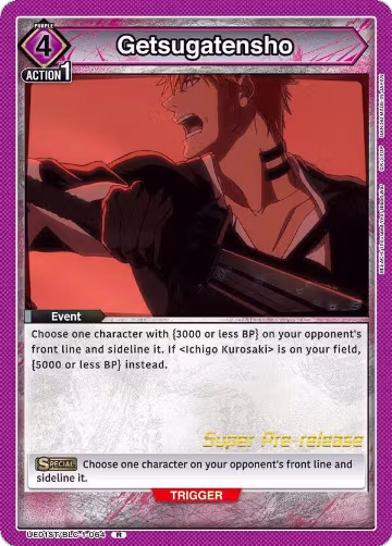 Getsugatensho (UE01ST/BLC-1-064), BLEACH: Thousand-Year Blood War Super Pre-Release Starter Deck — Union Arena card price