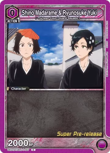 Shino Madarame & Ryunosuke Yuki (UE01ST/BLC-1-107), BLEACH: Thousand-Year Blood War Super Pre-Release Starter Deck — Union Arena card price