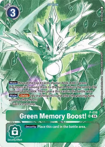 Green Memory Boost! (Starter Deck 18 Exclusive) (P-038 SR), Digimon Promotion Cards — Digimon card price