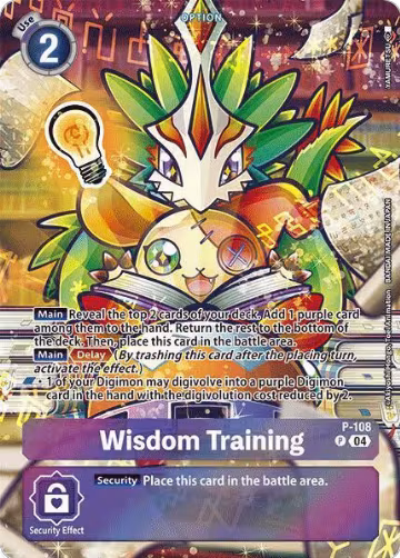 Wisdom Training (Starter Deck 18 Exclusive) (P-108 P), Digimon Promotion Cards — Digimon card price