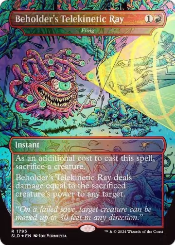 Beholder's Telekinetic Ray - Fling (Rainbow Foil) (1795), Secret Lair Drop Series — Magic card price