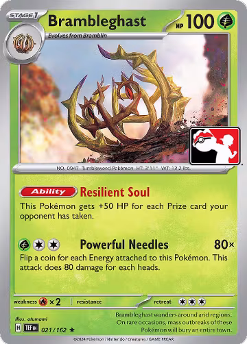 Brambleghast - 021/162 (021/162), Prize Pack Series Cards — Pokémon card price