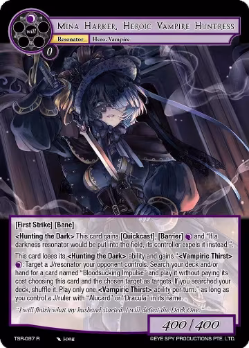 Mina Harker, Heroic Vampire Huntress (TSR-097 R), The Battle at the Sacred Ruins — Force of Will card price