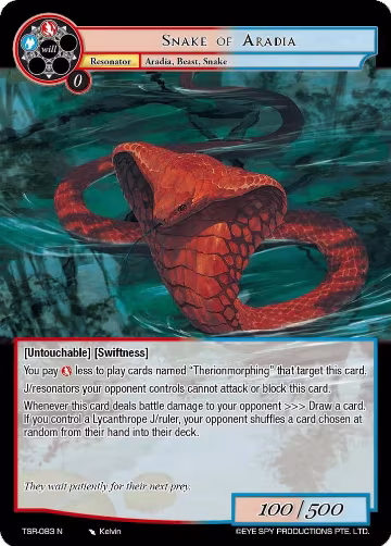 Snake of Aradia (TSR-083 N), The Battle at the Sacred Ruins — Force of Will card price