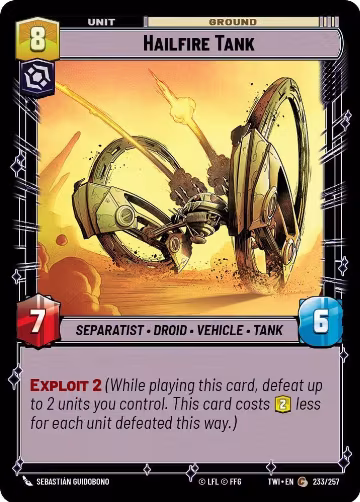 Hailfire Tank (233/257), Twilight of the Republic — Star Wars card price