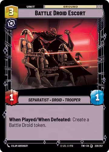 Battle Droid Escort (229/257), Twilight of the Republic — Star Wars card price