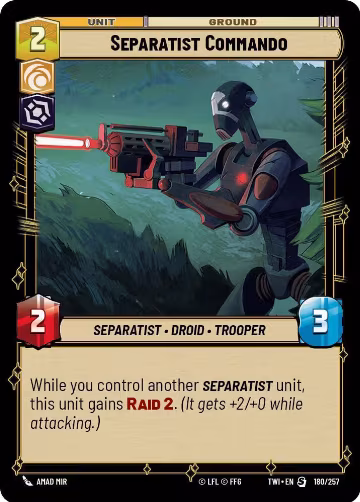 Separatist Commando (180/257), Twilight of the Republic — Star Wars card price