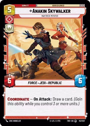 Anakin Skywalker - Maverick Mentor (147/257), Twilight of the Republic — Star Wars card price