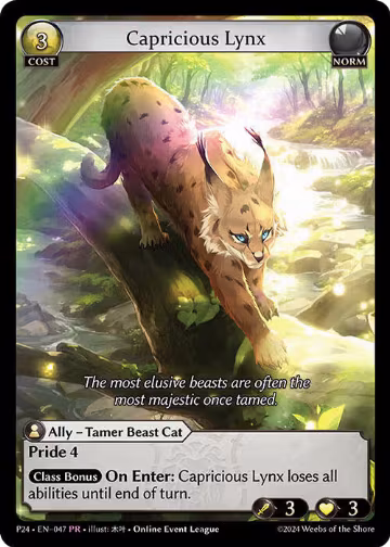 Capricious Lynx (047), Promotional Cards — Grand Archive card price