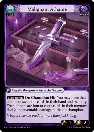 Malignant Athame (092), Promotional Cards — Grand Archive card price