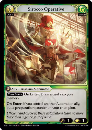 Sirocco Operative (102), Promotional Cards — Grand Archive card price