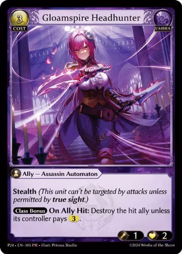 Gloamspire Headhunter (105), Promotional Cards — Grand Archive card price