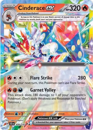 Cinderace ex - 028/142 (028/142), Stellar Crown — Pokémon card price