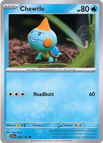 Chewtle (043/142), Stellar Crown — Pokémon card price