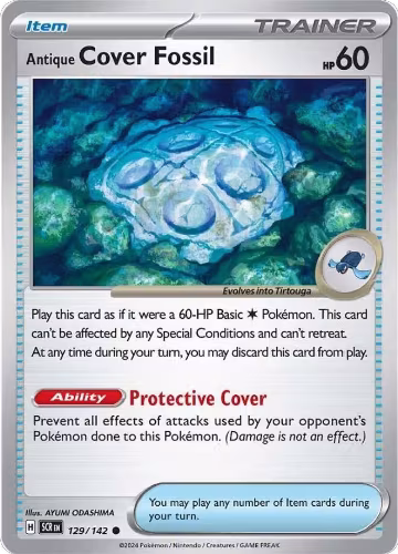 Antique Cover Fossil (129/142), Stellar Crown — Pokémon card price