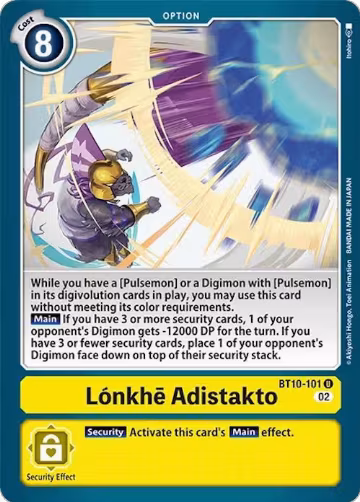 Lonkhe Adistakto (BT10-101 U), Xros Encounter — Digimon card price