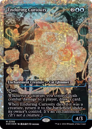 Enduring Curiosity (Showcase) (Fracture Foil) (398), Duskmourn: House of Horror — Magic card price