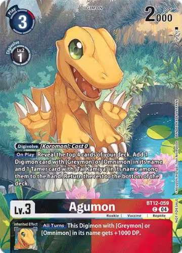 Agumon - BT12-059 (Legend Pack 2024) (BT12-059 C), Across Time — Digimon card price