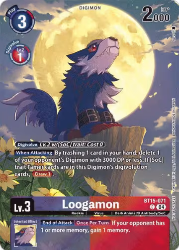 Loogamon (Legend Pack 2024) (BT15-071 C), Exceed Apocalypse — Digimon card price