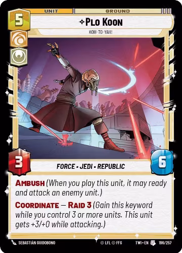 Plo Koon - Koh-to-yah! (196/257), Twilight of the Republic — Star Wars card price