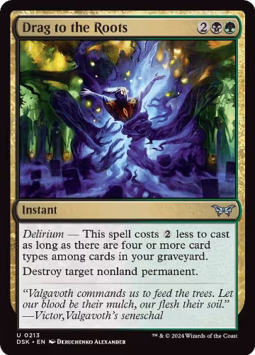Drag to the Roots (213), Duskmourn: House of Horror — Magic card price
