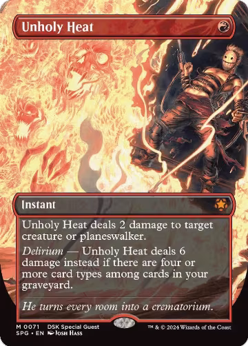 Unholy Heat (Borderless) (71), Special Guests — Magic card price