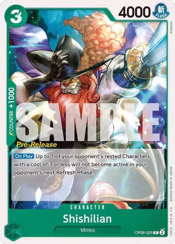 Shishilian (OP08-025), Two Legends Pre-Release Cards — One Piece card price