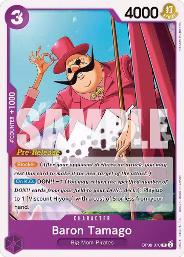 Baron Tamago (OP08-070), Two Legends Pre-Release Cards — One Piece card price
