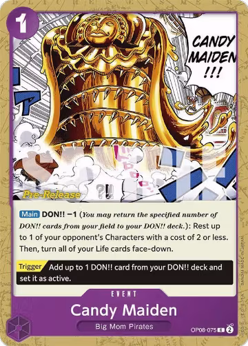 Candy Maiden (OP08-075), Two Legends Pre-Release Cards — One Piece card price