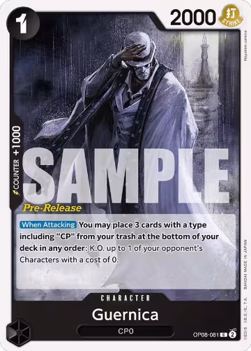 Guernica (OP08-081), Two Legends Pre-Release Cards — One Piece card price