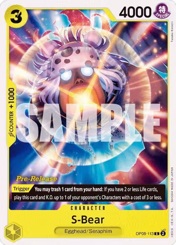 S-Bear (OP08-113), Two Legends Pre-Release Cards — One Piece card price