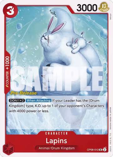 Lapins (OP08-012), Two Legends Pre-Release Cards — One Piece card price