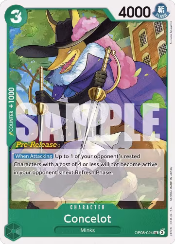 Concelot (OP08-024), Two Legends Pre-Release Cards — One Piece card price