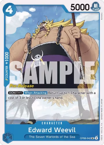 Edward Weevil (OP08-042), Two Legends Pre-Release Cards — One Piece card price