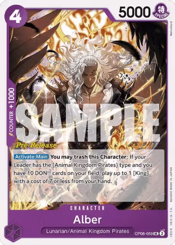 Alber (OP08-059), Two Legends Pre-Release Cards — One Piece card price