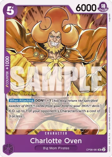 Charlotte Oven (OP08-061), Two Legends Pre-Release Cards — One Piece card price
