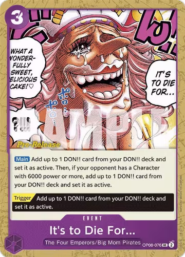 It's to Die For (OP08-076), Two Legends Pre-Release Cards — One Piece card price