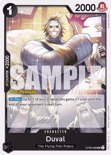 Duval (OP08-088), Two Legends Pre-Release Cards — One Piece card price
