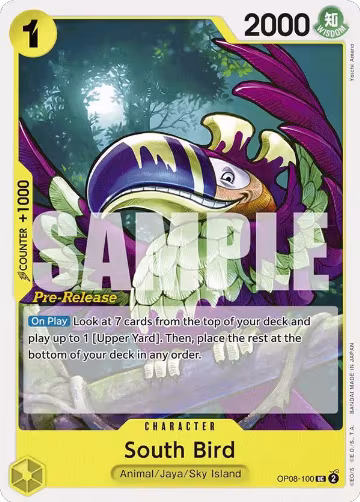 South Bird (OP08-100), Two Legends Pre-Release Cards — One Piece card price