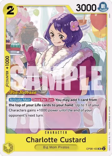 Charlotte Custard (OP08-103), Two Legends Pre-Release Cards — One Piece card price