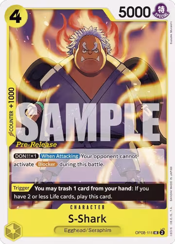 S-Shark (OP08-111), Two Legends Pre-Release Cards — One Piece card price