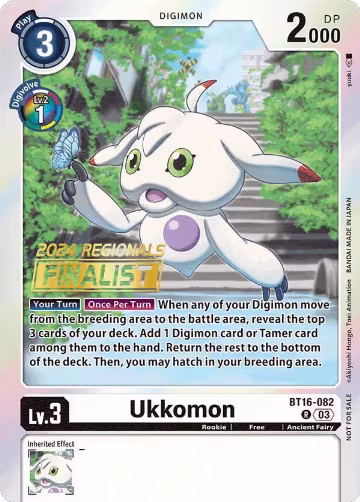 Ukkomon (2024 Regionals Finalist) (BT16-082 R), Beginning Observer — Digimon card price