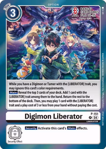 Digimon Liberator - P-151 (BANDAI Card Games Fest 24-25 World Tour) (P-151 P), Digimon Promotion Cards — Digimon card price