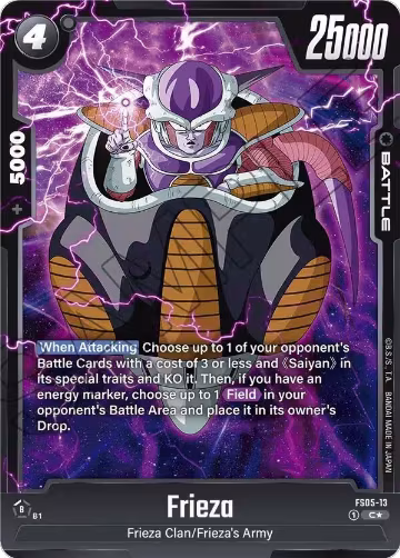 Frieza (Bonus Pack Alternate Art) (FS05-13), Starter Deck 5: Bardock — DB Fusion card price