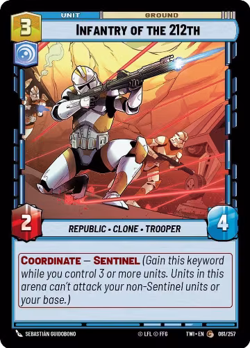 Infantry of the 212th (061/257), Twilight of the Republic — Star Wars card price