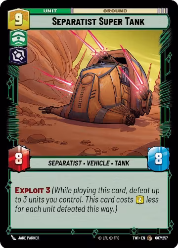 Separatist Super Tank (087/257), Twilight of the Republic — Star Wars card price