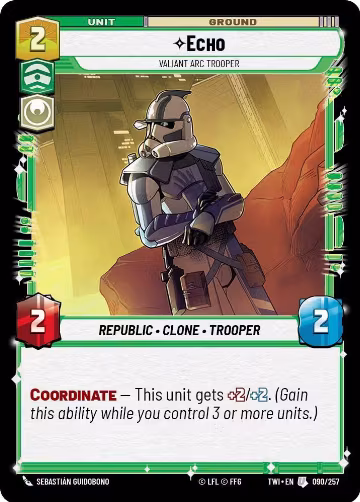 Echo - Valiant Arc Trooper (090/257), Twilight of the Republic — Star Wars card price